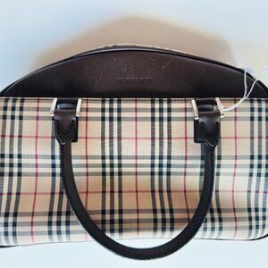 3601 BURBERRY VINTAGE BAG BURBERRY CANVAS LEATHER NOVA CHECK LOGO TOTE BAG